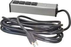 Wiremold - 4 Outlets, 120 Volts, 15 Amps, 15' Cord, Power Outlet Strip - Free Hanging Mount, 5-15 NEMA Configuration, 9-1/4" Strip, cULus Listed - USA Tool & Supply