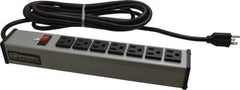 Wiremold - 7 Outlets, 120 Volts, 15 Amps, 15' Cord, Power Outlet Strip - Free Hanging Mount, 5-15 NEMA Configuration, 13" Strip, cULus Listed - USA Tool & Supply