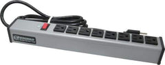 Wiremold - 8 Outlets, 120 Volts, 15 Amps, 6' Cord, Power Outlet Strip - Free Hanging Mount, 5-15 NEMA Configuration, 15" Strip, cULus Listed - USA Tool & Supply