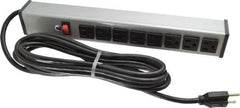 Wiremold - 8 Outlets, 120 Volts, 15 Amps, 15' Cord, Power Outlet Strip - Free Hanging Mount, 5-15 NEMA Configuration, 15" Strip, cULus Listed - USA Tool & Supply