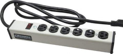Wiremold - 6 Outlets, 120 Volts, 20 Amps, 6' Cord, Power Outlet Strip - Free Hanging Mount, 5-20 NEMA Configuration, 13-1/4" Strip, cULus Listed - USA Tool & Supply