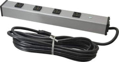 Wiremold - 4 Outlets, 120 Volts, 15 Amps, 15' Cord, Power Outlet Strip - Free Hanging Mount, 5-15 NEMA Configuration, 16" Strip, cULus Listed - USA Tool & Supply