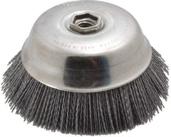 Osborn - 6" Diam, 5/8-11 Threaded Arbor Straight Wire Silicon Carbide Cup Brush - Medium Grade, 1-1/2" Trim Length, 6,000 Max RPM - USA Tool & Supply