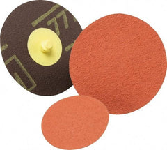 3M - 2" Disc Diam, 100 Grit, Aluminum Oxide Quick Change Disc - Type S Attaching System, Coated, Fine Grade, 25,000 RPM, 361F Series - USA Tool & Supply