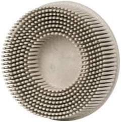 3M - 3" 120 Grit Ceramic Tapered Disc Brush - Fine Grade, Type R Quick Change Connector, 5/8" Trim Length - USA Tool & Supply