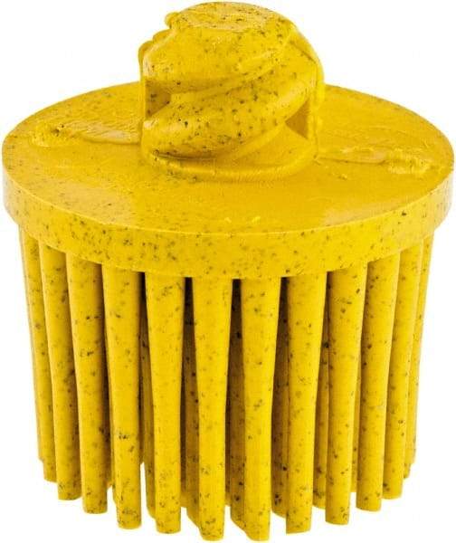 3M - 1" 80 Grit Ceramic Straight Disc Brush - Medium Grade, Type R Quick Change Connector, 5/8" Trim Length - USA Tool & Supply