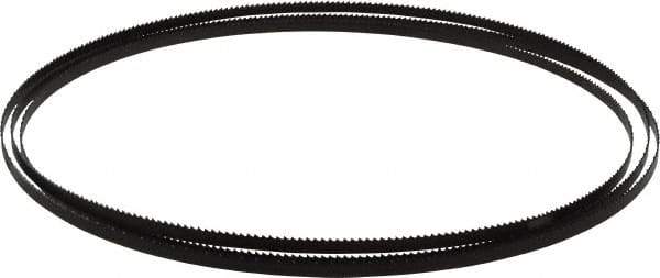 Starrett - 10 TPI, 7' 9-1/2" Long x 1/4" Wide x 0.025" Thick, Welded Band Saw Blade - Carbon Steel, Toothed Edge, Raker Tooth Set, Flexible Back, Contour Cutting - USA Tool & Supply