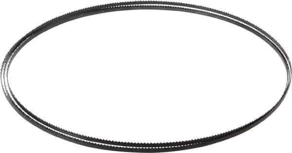 Starrett - 10 TPI, 7' 9-1/2" Long x 3/16" Wide x 0.025" Thick, Welded Band Saw Blade - Carbon Steel, Toothed Edge, Raker Tooth Set, Flexible Back, Contour Cutting - USA Tool & Supply