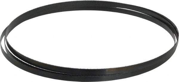 Starrett - 14 TPI, 7' 9-1/2" Long x 3/8" Wide x 0.025" Thick, Welded Band Saw Blade - Carbon Steel, Toothed Edge, Raker Tooth Set, Flexible Back, Contour Cutting - USA Tool & Supply