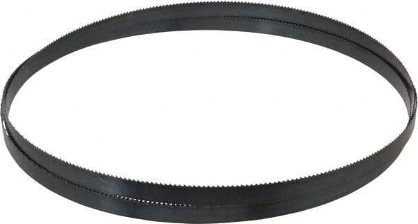 Starrett - 10 TPI, 8' Long x 1/2" Wide x 0.025" Thick, Welded Band Saw Blade - Carbon Steel, Toothed Edge, Raker Tooth Set, Flexible Back, Contour Cutting - USA Tool & Supply