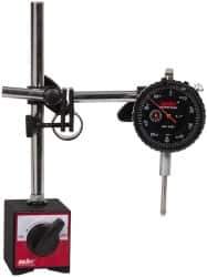 Import - 0.001" Graduation, 0-100 Dial Reading, Indicator & Base Kit - 0.001 Inch Graduation, Includes Indicator Set with Magnetic Base Holder - USA Tool & Supply