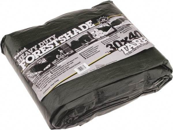 Value Collection - 40' Long x 30' Wide Polyethylene Tarp & Dust Cover - Green, 9 to 10 mil Thickness - USA Tool & Supply