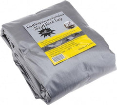 Value Collection - 30' Long x 20' Wide Polyethylene Tarp & Dust Cover - Black & Silver, Grommet, 11 to 12 mil Thickness - USA Tool & Supply