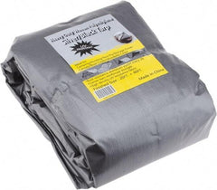 Value Collection - 40' Long x 20' Wide Polyethylene Tarp & Dust Cover - Black & Silver, Grommet, 11 to 12 mil Thickness - USA Tool & Supply