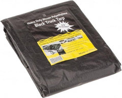 Value Collection - 12' Long x 10' Wide Polyethylene Tarp & Dust Cover - Black, Grommet, 11 to 12 mil Thickness - USA Tool & Supply