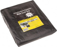 Value Collection - 16' Long x 12' Wide Polyethylene Tarp & Dust Cover - Black, Grommet, 11 to 12 mil Thickness - USA Tool & Supply