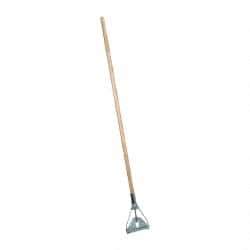 Rubbermaid - 60" Wood Quick Connect Mop Handle - 15/16" Handle Diam, Steel Connector, Use with Wet Mops - USA Tool & Supply