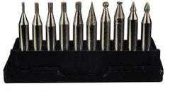Value Collection - 10 Piece Mounted Abrasive Point Set - Includes 1/4" Diam Shank - USA Tool & Supply