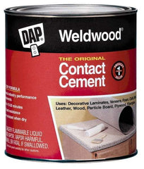 DAP - 1 Gal Can Tan Contact Adhesive - 15 min Working Time, Bonds to Cardboard, Concrete, Metal, Paper, Particle Board, Rubber & Wood - USA Tool & Supply