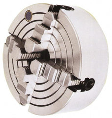 Interstate - 4 Jaw, 10" Diam, Independent Manual Lathe Chuck - D1-4 Mount, 2.756" Through Hole Diam, Cast Iron (Semi-Steel) - USA Tool & Supply