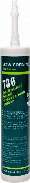 Dow Corning - 10.1 oz Cartridge Red RTV Silicone Joint Sealant - -85 to 500°F Operating Temp, 17 min Tack Free Dry Time, 24 hr Full Cure Time, Series 736 - USA Tool & Supply