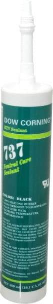 Dow Corning - 10.1 oz Cartridge Black RTV Silicone Joint Sealant - -85 to 350°F Operating Temp, 14 min Tack Free Dry Time, 24 hr Full Cure Time, Series 737 - USA Tool & Supply