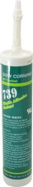 Dow Corning - 10.1 oz Cartridge White RTV Silicone Joint Sealant - -49 to 392°F Operating Temp, 75 min Tack Free Dry Time, 24 to 72 hr Full Cure Time, Series 739 - USA Tool & Supply