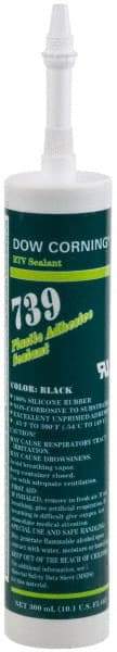 Dow Corning - 10.1 oz Cartridge Black RTV Silicone Joint Sealant - -49 to 392°F Operating Temp, 75 min Tack Free Dry Time, 24 to 72 hr Full Cure Time, Series 739 - USA Tool & Supply