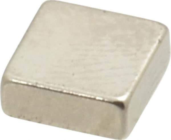 Eclipse - 2.2 Lb Max Holding Capacity Neodymium Rare Earth Block Magnet - 1/4" Long x 1/4" Wide x 0.1" High, 248°F Max Operating Temp - USA Tool & Supply