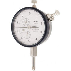 Mitutoyo - 1/2" Range, 0-10 Dial Reading, 0.0001" Graduation Dial Drop Indicator - 2-9/32" Dial, 0.01" Range per Revolution, 0.0008" Accuracy, Revolution Counter - USA Tool & Supply