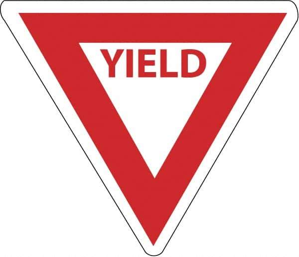 NMC - "Yield", 30" Wide x 30" High, Aluminum Stop & Yield Signs - 0.08" Thick, Red on White, Engineer Grade Reflectivity, Triangle, Post Mount - USA Tool & Supply