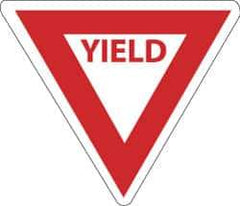 NMC - "Yield", 30" Wide x 30" High, Aluminum Stop & Yield Signs - 0.08" Thick, Red on White, High Intensity Reflectivity, Triangle, Post Mount - USA Tool & Supply