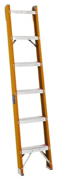 Louisville - 8 Steps, 8' High, Type IA Rating, Fiberglass Shelf Ladder - USA Tool & Supply