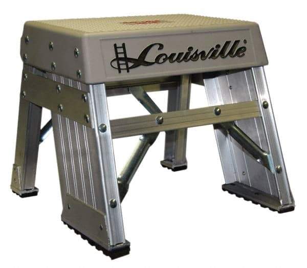 Louisville - 1 Step, 1' High, Type IA Rating, Aluminum Step Stand - 300 Lb Capacity, 15-11/16" Base Width - USA Tool & Supply