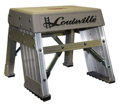 Louisville - 1 Step, 1' High, Type IA Rating, Aluminum Step Stand - 300 Lb Capacity, 15-11/16" Base Width - USA Tool & Supply