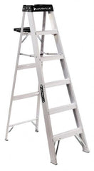 Louisville - 9 Steps, 10' High, Type IA Rating, Aluminum Step Ladder - USA Tool & Supply