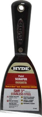 Hyde Tools - Stiff Stainless Steel 1-Edge Scraper - 3" Blade Width, Nylon Handle - USA Tool & Supply