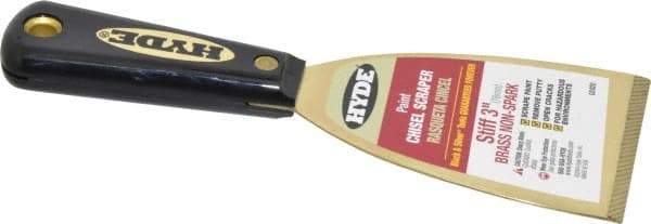 Hyde Tools - Stiff Brass Chisel Scraper - 3" Blade Width, Nylon Handle - USA Tool & Supply