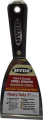 Hyde Tools - 3" Wide Carbon Steel Putty Knife - Stiff, Nylon/Hammerhead Handle - USA Tool & Supply