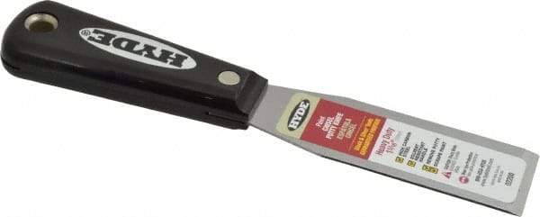 Hyde Tools - 1-5/16" Wide Steel Taping Knife - Stiff, Nylon Handle, 7-3/4" OAL - USA Tool & Supply