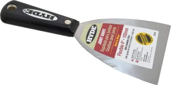 Hyde Tools - 4" Wide Carbon Steel Taping Knife - Flexible, Nylon Handle, 8" OAL - USA Tool & Supply