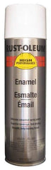 Rust-Oleum - Fleet White, 15 oz Net Fill, Gloss, Enamel Spray Paint - 14 Sq Ft per Can, 15 oz Container, Use on Rust Proof Paint - USA Tool & Supply