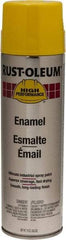 Rust-Oleum - Safety Yellow, 15 oz Net Fill, Gloss, Enamel Spray Paint - 14 Sq Ft per Can, 15 oz Container, Use on Rust Proof Paint - USA Tool & Supply