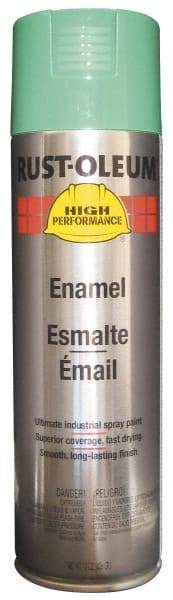 Rust-Oleum - Safety Green, 15 oz Net Fill, Gloss, Enamel Spray Paint - 14 Sq Ft per Can, 15 oz Container, Use on Rust Proof Paint - USA Tool & Supply