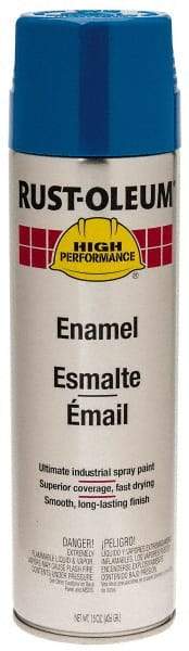Rust-Oleum - Safety Blue, 15 oz Net Fill, Gloss, Enamel Spray Paint - 14 Sq Ft per Can, 15 oz Container, Use on Rust Proof Paint - USA Tool & Supply