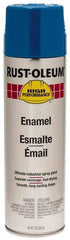 Rust-Oleum - Safety Blue, 15 oz Net Fill, Gloss, Enamel Spray Paint - 14 Sq Ft per Can, 15 oz Container, Use on Rust Proof Paint - USA Tool & Supply