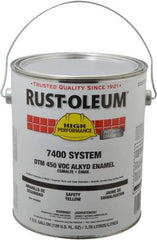 Rust-Oleum - 1 Gal Safety Yellow Gloss Finish Industrial Enamel Paint - Interior/Exterior, Direct to Metal, <450 gL VOC Compliance - USA Tool & Supply