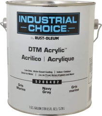 Rust-Oleum - 1 Gal Navy Gray Semi Gloss Finish Alkyd Enamel Paint - Interior/Exterior, Direct to Metal, <250 gL VOC Compliance - USA Tool & Supply