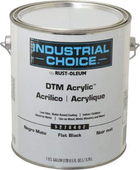 Rust-Oleum - 1 Gal Black Flat Finish Acrylic Enamel Paint - Interior/Exterior, Direct to Metal, <250 gL VOC Compliance - USA Tool & Supply