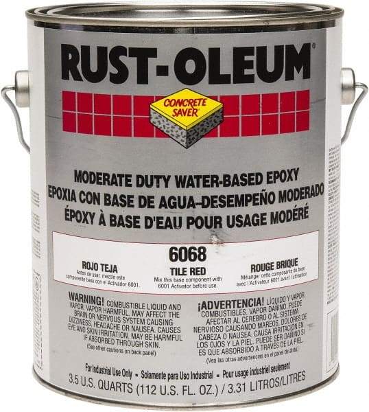 Rust-Oleum - 1 Gal High Gloss Tile Red Water-Based Epoxy - 200 to 350 Sq Ft/Gal Coverage, <250 g/L VOC Content - USA Tool & Supply